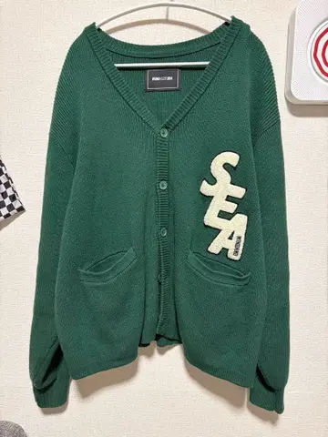 wind and sea 자수 가디건 그린 M