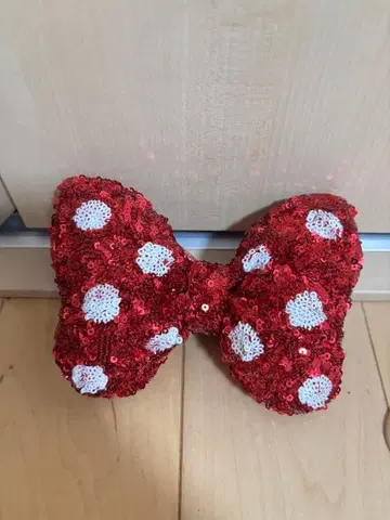 디즈니 미니 스팽글 리본형 머리끈