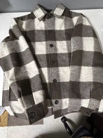 울 체크 셔츠 자켓