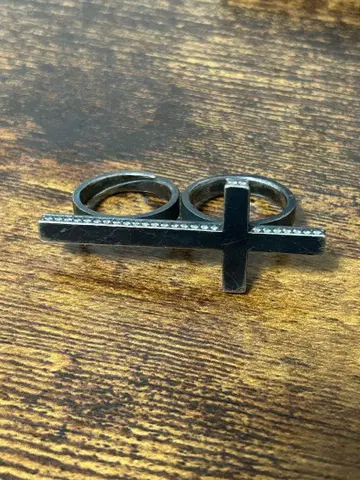 OZabstract 크로스 2연 실버 반지 지르코니아 정가 5.5만