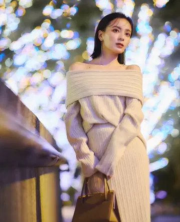 아뉴앙스 anuans 오프숄더 리브 니트 셋업