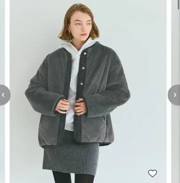 [ L 사이즈 ] coca 워셔블 리버서블 퀼팅 블루종 차콜