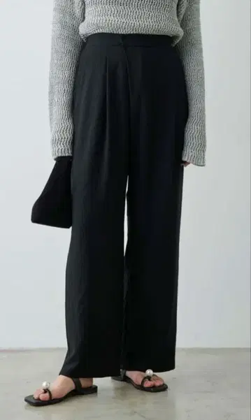 GALLARDAGALANTE 저지 랩 와이드 팬츠 블랙 0