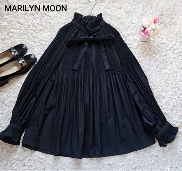 마릴린문 아코디언 플리츠 블라우스 리본 L~XL 상당 컨디션 최상
