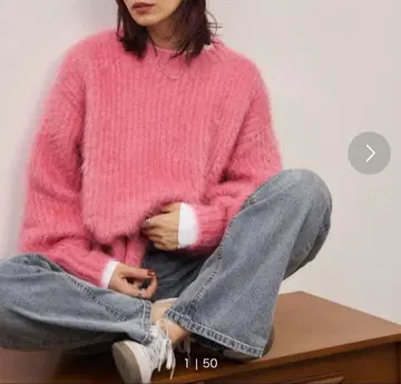 Auntie Rosa Holiday 라메 페더 얀 볼륨 니트