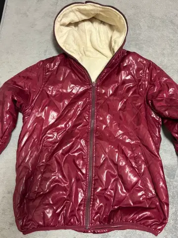 버건디 플리스 안쪽 다운 자켓