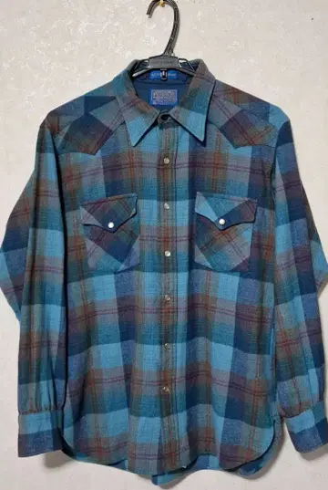 70s PENDLETON 빈티지 울 체크 셔츠 L
