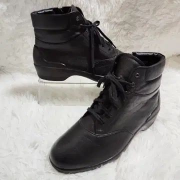 본스텝 BONSTEP 오츠카제화 사이드 지퍼 블랙 가죽 부츠 4E/23