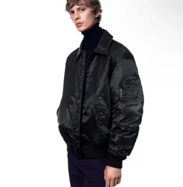 유니클로 +J 질 샌더 하이브리드 다운 오버 사이즈 MA-1 블루종