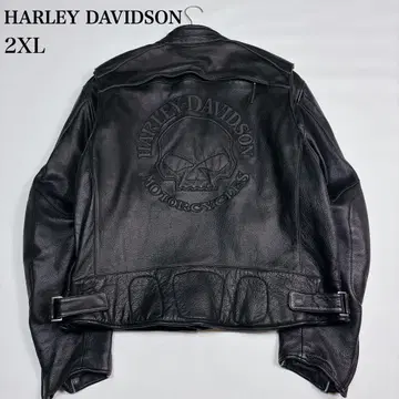 [ 레어 2XL 사이즈 ] 새상품급 할리데이비슨 싱글 라이더 자켓 블랙