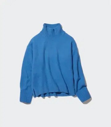 [택 포함 새상품] UNIQLO 수플레얀 하이넥 스웨터 블루 S