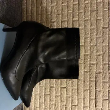 가죽 스틸레토 부츠 블랙 37