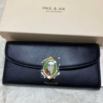 새상품 폴앤조 액세서리와 소 와이 가죽 장지갑 블랙 고양이