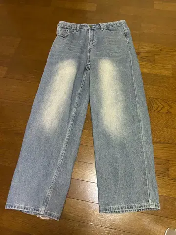 TRILLION Front washing wide 데님 팬츠