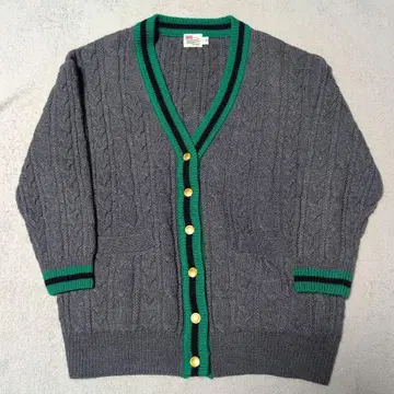 TRADITIONAL WEATHERWEAR 가디건 골드 버튼 그레이