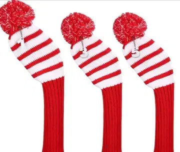 골프헤드커버 3개 레드 드라이버커버 페어웨이 우드