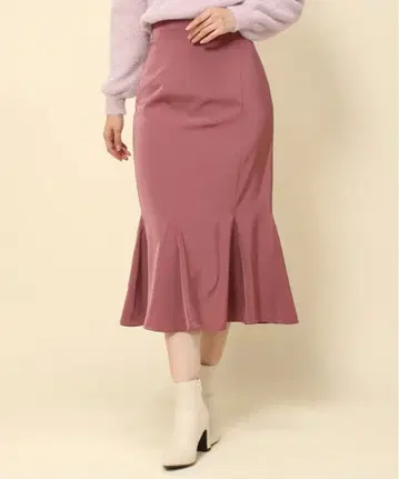 백 레이스업 새틴 머메이드 스커트/MM337226