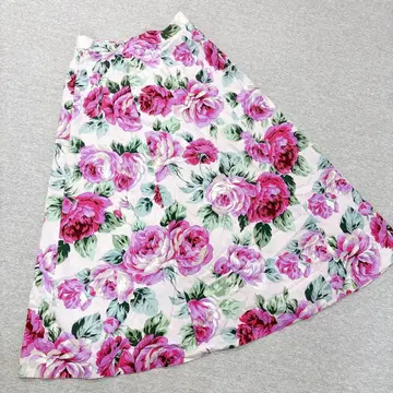 캐샤렐 플레어 스커트 프리 사이즈 핑크 꽃무늬