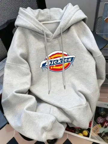 Dickies 로고 그레이 후드티