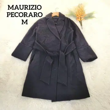 마우리치오 페코라로 매뉴얼 라벨 테드 코트(M) 울 네이비
