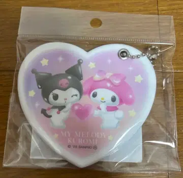 마이멜로디 & 쿠로미 파스텔 드림랜드 하트형 슬라이드 거울 휴대용 거울