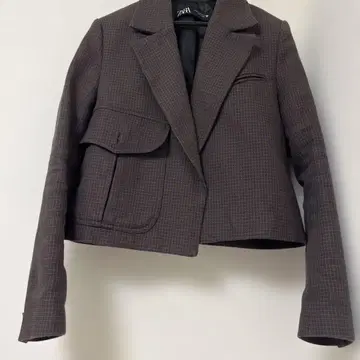ZARA 체크 무늬 테일러드 자켓