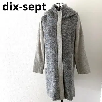 바이컬러가 멋진 dix-sept 후드 부착 코트