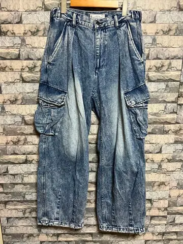 레이지 블루 데님 카고 팬츠