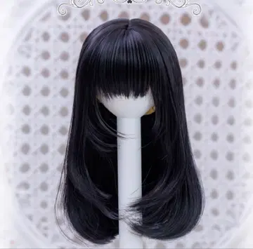 인형 7inch 원컬롱 컬 가발 블랙 블랙