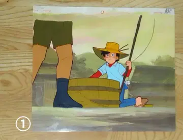 애니메이션 셀화 낚시광 삼평 2점 레어 작품 (직필 배경화 포함)