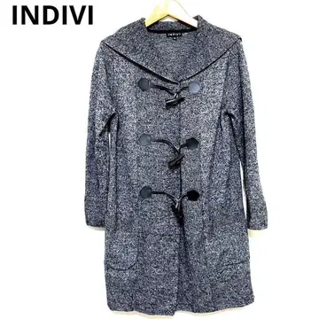 INDIVI 더플 가디건 후드 부착 그레이