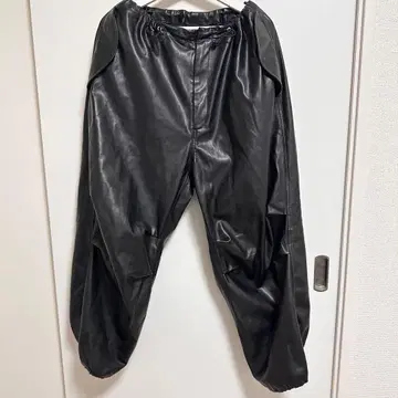 원 피프스 밀리터리 인조 가죽 팬츠