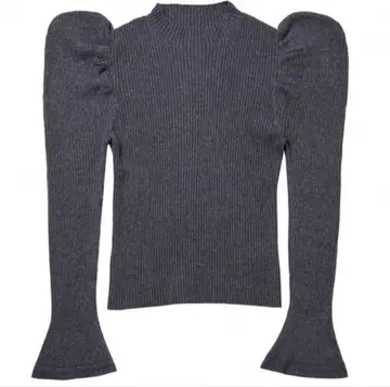 volume sleeve glitter rib knit top