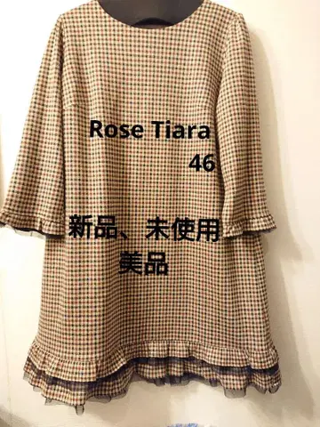 Rose Tiara 46 7부 소매 원피스 (하운드투스 패턴)