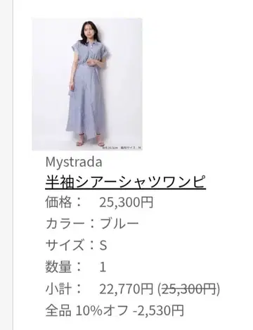 마이 스트라다 시어 셔츠 원피스 36