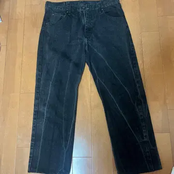 Wrangler 블랙 데님 스트레이트 팬츠