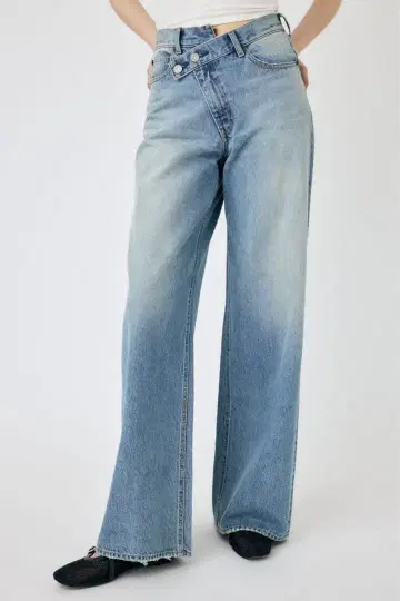 MOUSSY 하이웨스트 라이트 블루 데님