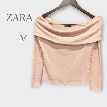 자라 오프숄더 니트 긴팔 핑크 M 페미닌