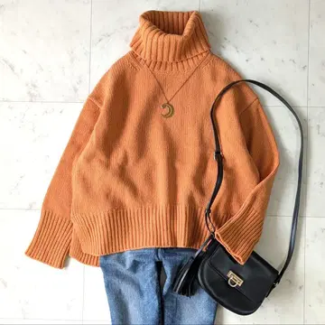 로페 ROPE 터틀 니트 울 오렌지