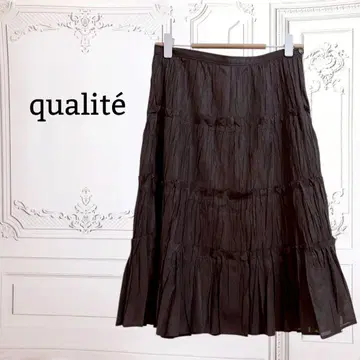 [칼리테] 플레어 스커트/캉캉 스커트 [M] 그레이 계열 얇은 소재 고급