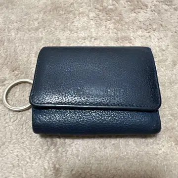 질 샌더 네이비 가죽 3단 폴더형 지갑