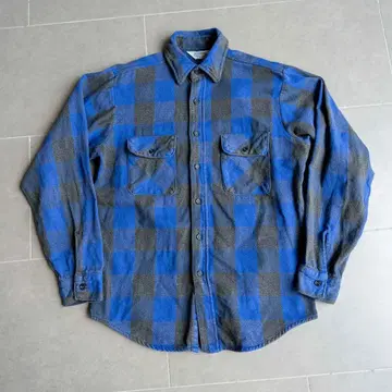 70s 파이브 브라더스 플란넬 셔츠 파랑 x 블랙