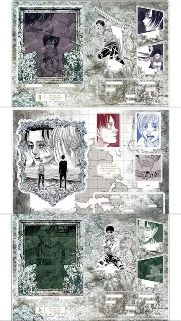 [ 미사용 ] 진격의 거인 디오라마 아크릴 스탠드 3점