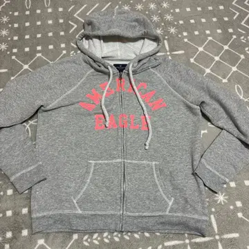 아메리칸 이글 지퍼 후드티 그레이