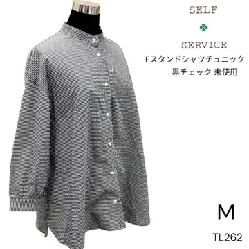 TL262 미사용 셀프 서비스 F 스탠드 셔츠 튜닉 M 블랙