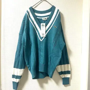 택 포함 새상품 LACTOSE 라코스테 V넥 스웨터 L 사이즈 스카이블루