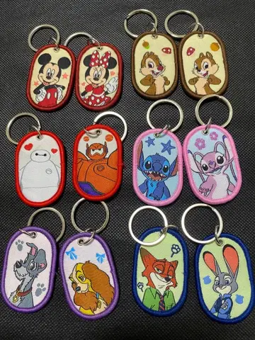 세리아 디즈니 자수 택 키링 12종 컴플리트