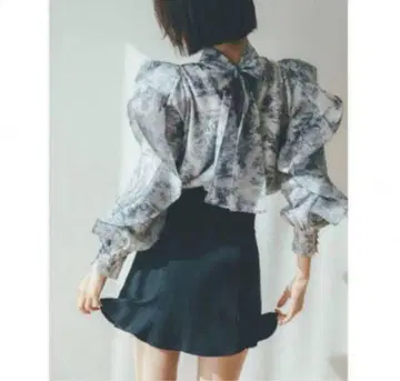 snidel 오간 시스루 블라우스