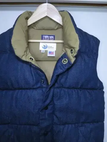 BLUE BLUE 별주 크레센트 다운 웍스 다운 베스트 XS 데님