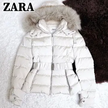 인기 ZARA 자라 다운 자켓 후드 벨트 포함 퍼 보송보송